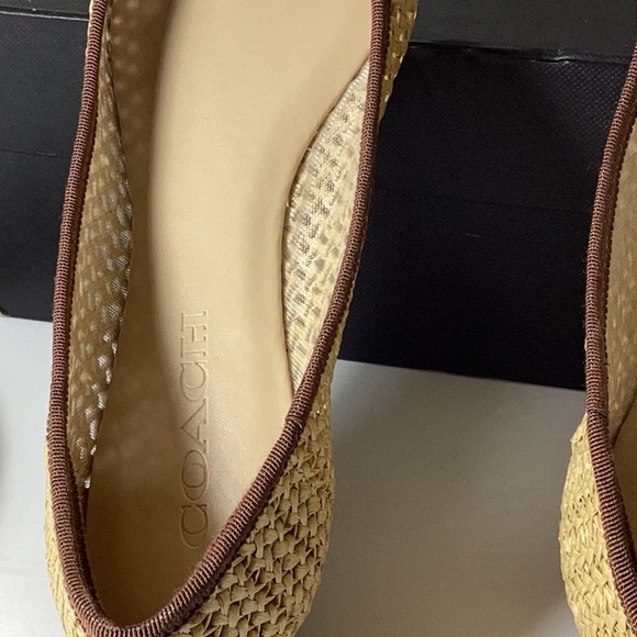 COACH Women's Abigail C Raffia Ballet Flats - Picture 12 of 13